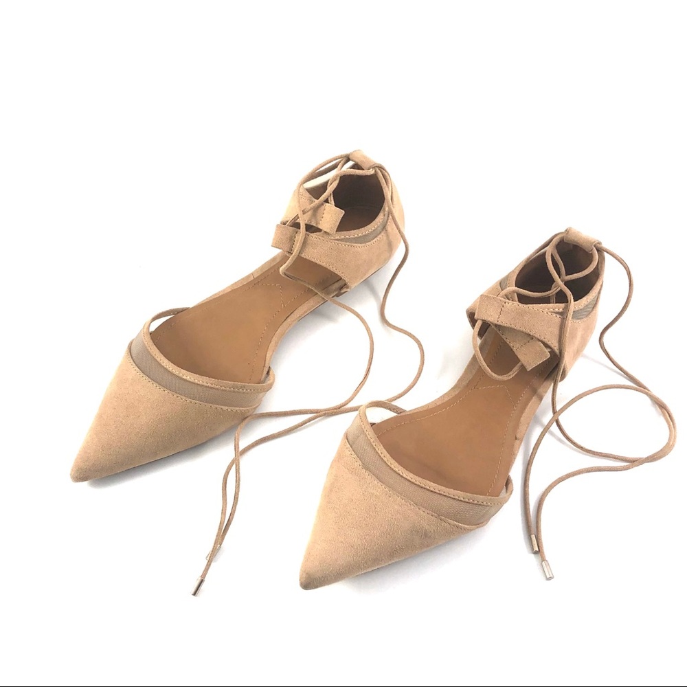 Zara trafaluc lace up pointy toes flats